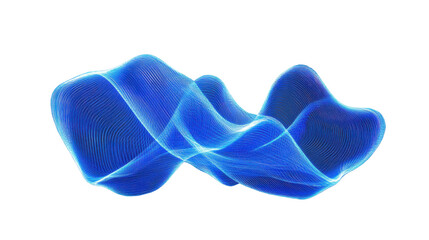 Poster - Blue wavy lines flowing smoothly on transparent background