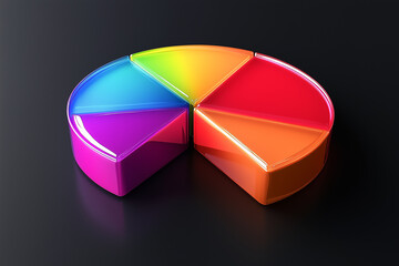 Poster - Vibrant Rainbow Color Wheel Chart Segmentation Data Visualization
