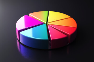 Poster - Vibrant Colorful 3D Pie Chart Data Visualization Graphic Representation of Statistics Business Finance Marketing Analysis