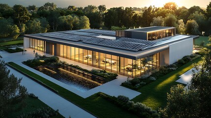 Fototapete - A modern corporate office building showcasing innovative architecture and design elements.