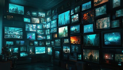 Poster - Exploring Futuristic Cityscapes: A Visual Journey Through Digital Art Screens