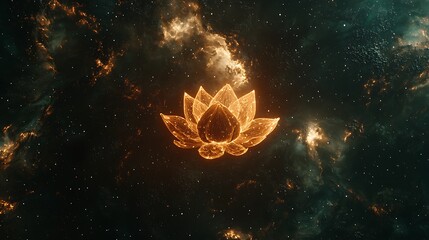 Wall Mural - A flower is floating in space