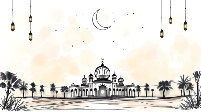 Eid mubarak islamic greetings background
