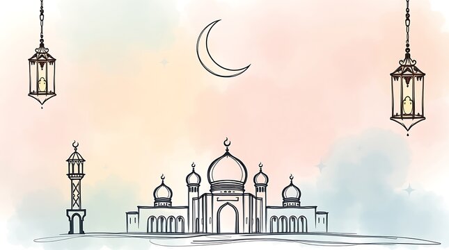 Eid mubarak islamic greetings background