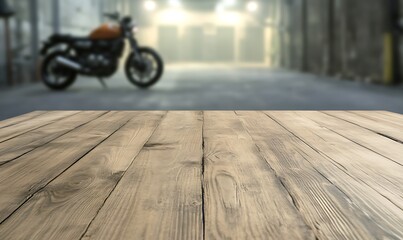 Aufkleber - A polished wooden table set with a blurred background, ideal for interior design or furniture-related projects.