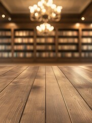 Aufkleber - A polished wooden surface in sharp focus, showcasing rich texture and detail in a striking image.