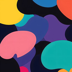 Wall Mural - A colorful abstract painting with many different shapes and colors