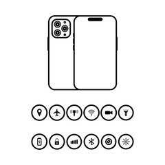 Wall Mural - handphone icon logo vector design