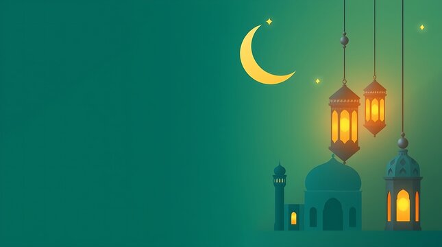 Islamic greeting card with ramadan kareem calligraphy and islamic ornament mosque vector design background