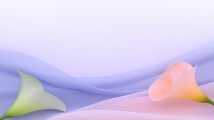 Wall Mural - Soft pastel background featuring delicate calla lilies for calming visuals.