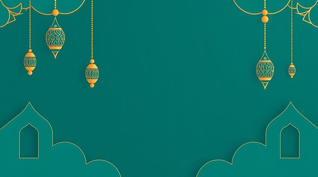 Islamic greeting card with ramadan kareem calligraphy and islamic ornament mosque vector design background