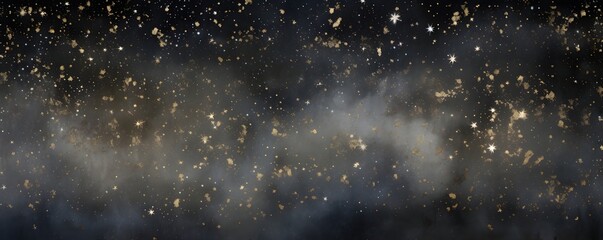 Wall Mural - starry night sky panorama with glowing stars and nebula clouds in deep space. cosmic dark background