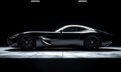 Poster - A minimalist composition showcasing a high-end sports car in a clean design aesthetic.