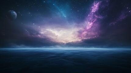 Aufkleber - A vivid outer space fantasy landscape featuring mesmerizing elements and vibrant colors.
