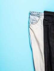 Aufkleber - Comparison of dirty and freshly laundered clothes showcasing the difference in appearance and cleanliness with space for text. Generative AI