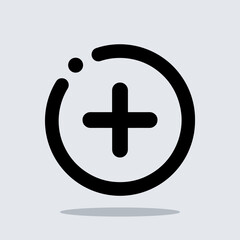Poster - Add icon vector. Plus icon sign symbol vector. Medical cross vector icon illustration isolated on graybackground