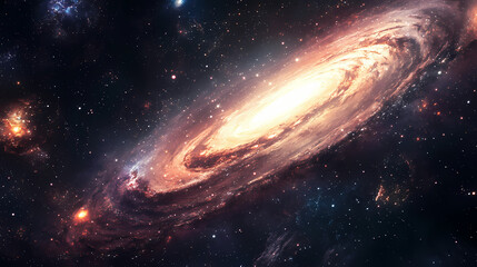 galactic universe view. galactic mosaic skies. illustration