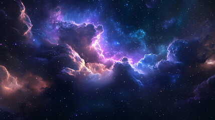 Wall Mural - stellar elegance: unique clouds in outer space amidst cosmic aura. galactic mosaic skies. illustrati