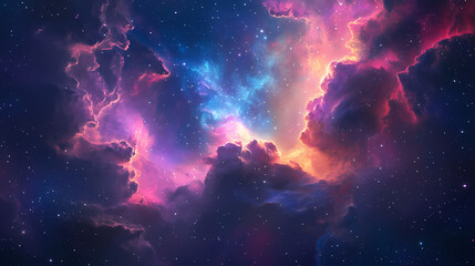 Wall Mural - stellar elegance: unique clouds in outer space amidst cosmic aura. galactic mosaic skies. illustrati