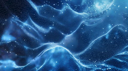 Wall Mural - blue and white abstract background with a pattern of small dots and lines resembling a starry night 