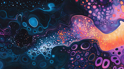 Wall Mural - cosmic microwave background a mosaic of vibrant patterns illustrating the afterglow of the big bang.