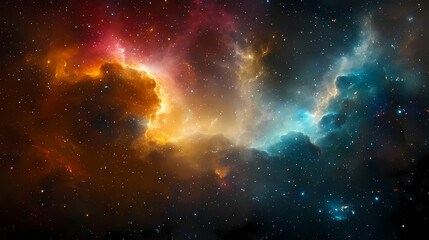 Wall Mural - cosmic tapestry: abstract background with unique and amazing outer space clouds. galactic mosaic ski