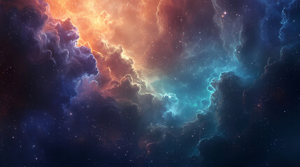 Wall Mural - Cosmic tapestry: abstract background with unique and amazing outer space clouds. Galactic Mosaic Skies. Illustration