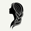 © Marina - Black and white stylized woman with braided hair