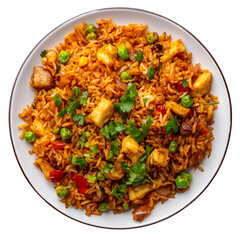 Wall Mural - Delicious Spicy Chicken Vegetable Fried Rice Dish Asian Cuisine