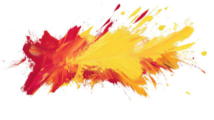 Poster - red and yellow paint splashing with transparent background