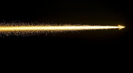 Poster - golden sparkling trail of light in dark background for creative and abstract visual projects