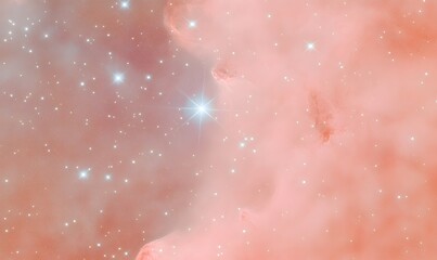 Wall Mural - a beautiful pink universe with lots of stars, generative ai