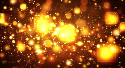 Poster - Golden Sparkles and Glowing Light Effects for Celebration and Festive Background Use