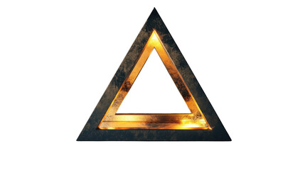 Poster - Glowing metallic triangle frame with transparent background