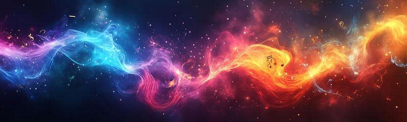 Fototapete - Colorful abstract background with dynamic sound elements, perfect for creative and artistic projects.