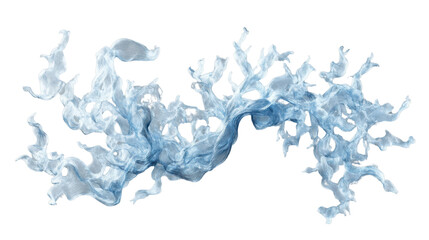Poster - Abstract blue smoke waving and flowing on transparent background