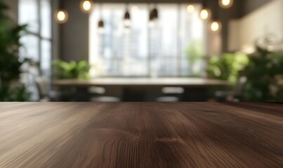 Aufkleber - A dark mahogany wooden table featuring a smooth finish, ideal for stylish interiors and modern decor.
