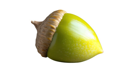 Fototapete - Green acorn with cap isolated on transparent background