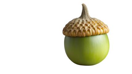 Fototapete - Green acorn with cap on transparent background representing growth and nature