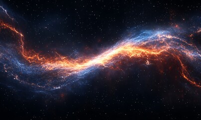 Aufkleber - A vivid digital artwork depicting cascading binary code waves in a complex design.