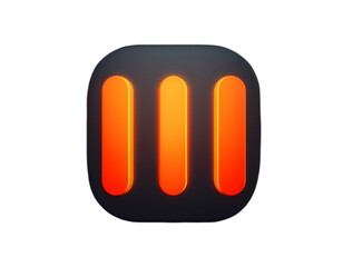 Fototapete - Abstract 3D Render: Glowing Orange Lines on Dark Background