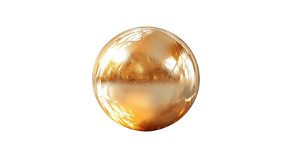 Poster - Golden sphere reflecting light on transparent background