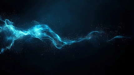 Wall Mural - abstract blue energy flow glowing particle wave background
