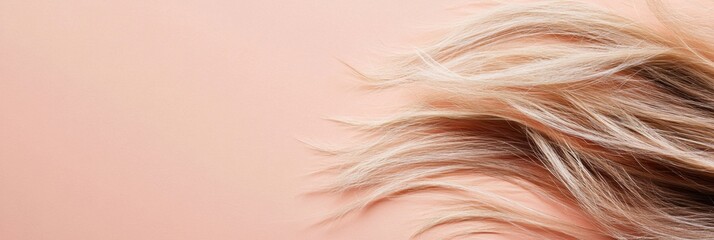 Poster - Frayed hair tips with split ends against a soft pastel backdrop for text presentation. Generative AI