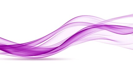 Poster - Abstract Purple Wave Design: Elegant Swirls and Curves on White Background