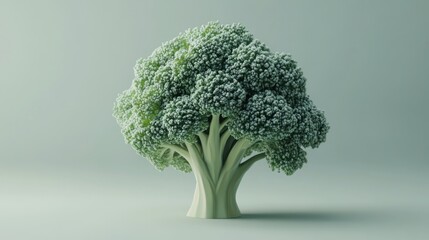 Wall Mural - Broccoli vegetable, studio shot, healthy food, minimal background, recipe