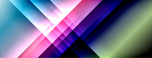 Poster - Dynamic shadow lines with gradient colors geometric background