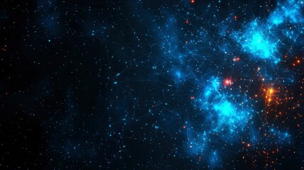 Wall Mural - celestial network abstract space nebula with glowing connections