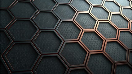 Poster - A black and gold hexagonal pattern