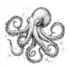 Whimsical octopus design set against a plain background